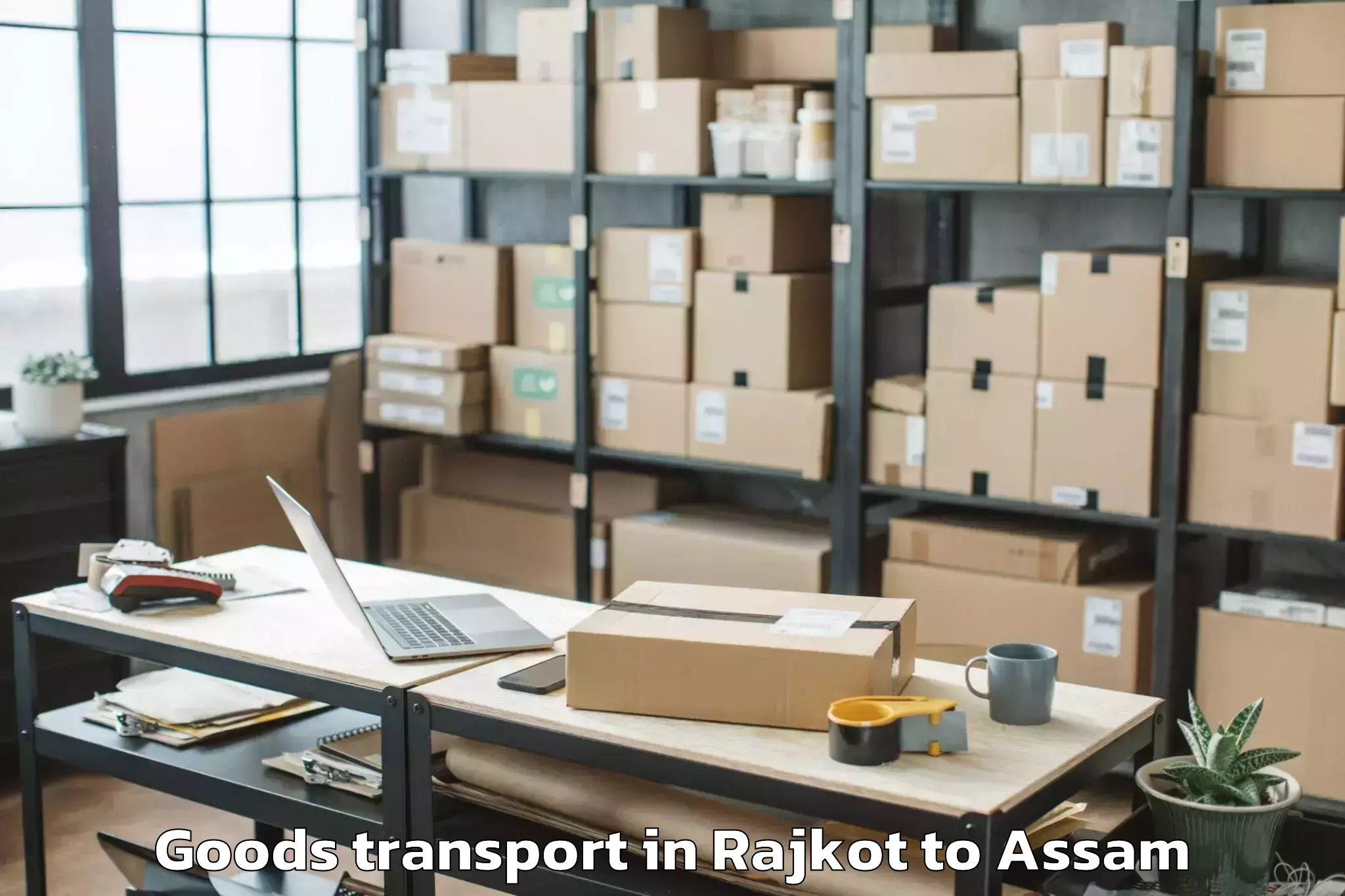 Book Rajkot to Salonibari Airport Tez Goods Transport